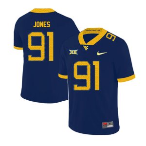 Men's West Virginia Mountaineers NCAA #91 Reuben Jones Navy Authentic Nike 2019 Stitched College Football Jersey XM15H02WI
